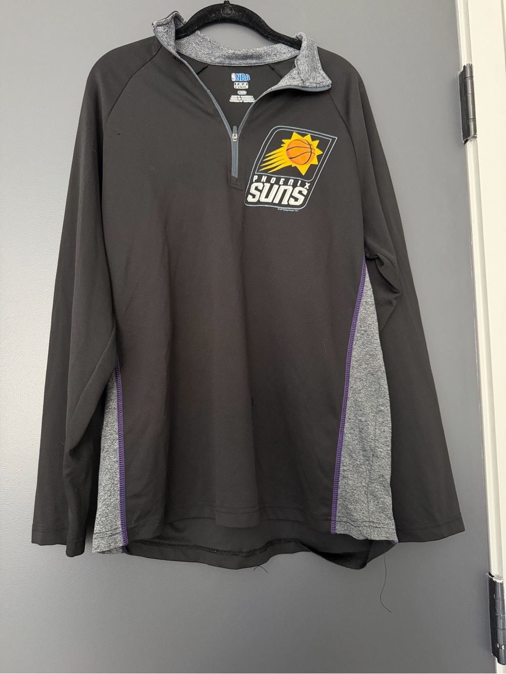 NBA Phoenix Suns Black & Gray Quarter-Zip Pullover with Purple Accents